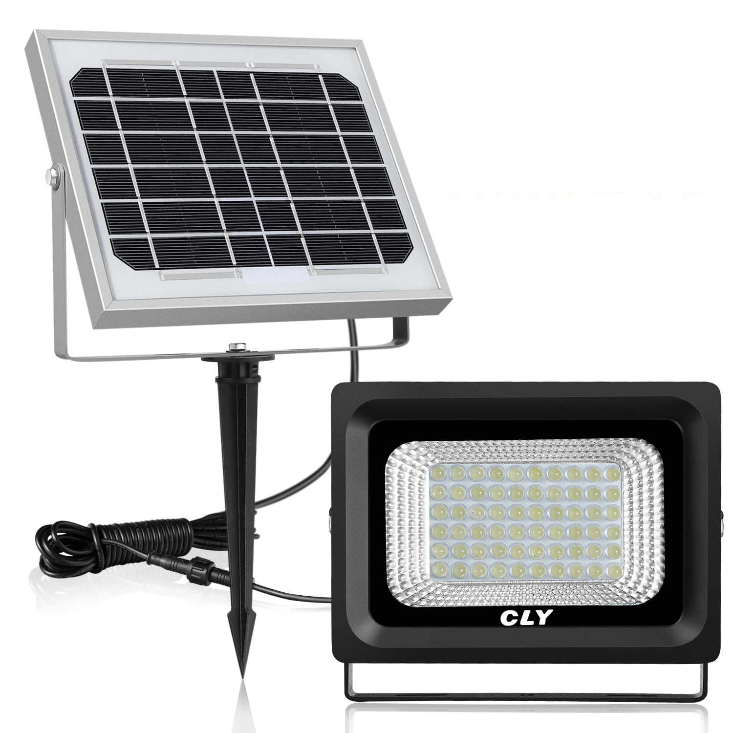 CLY TOOLS IncCLY Solar Flood Light Outdoor 60 LED Security Lights IP66