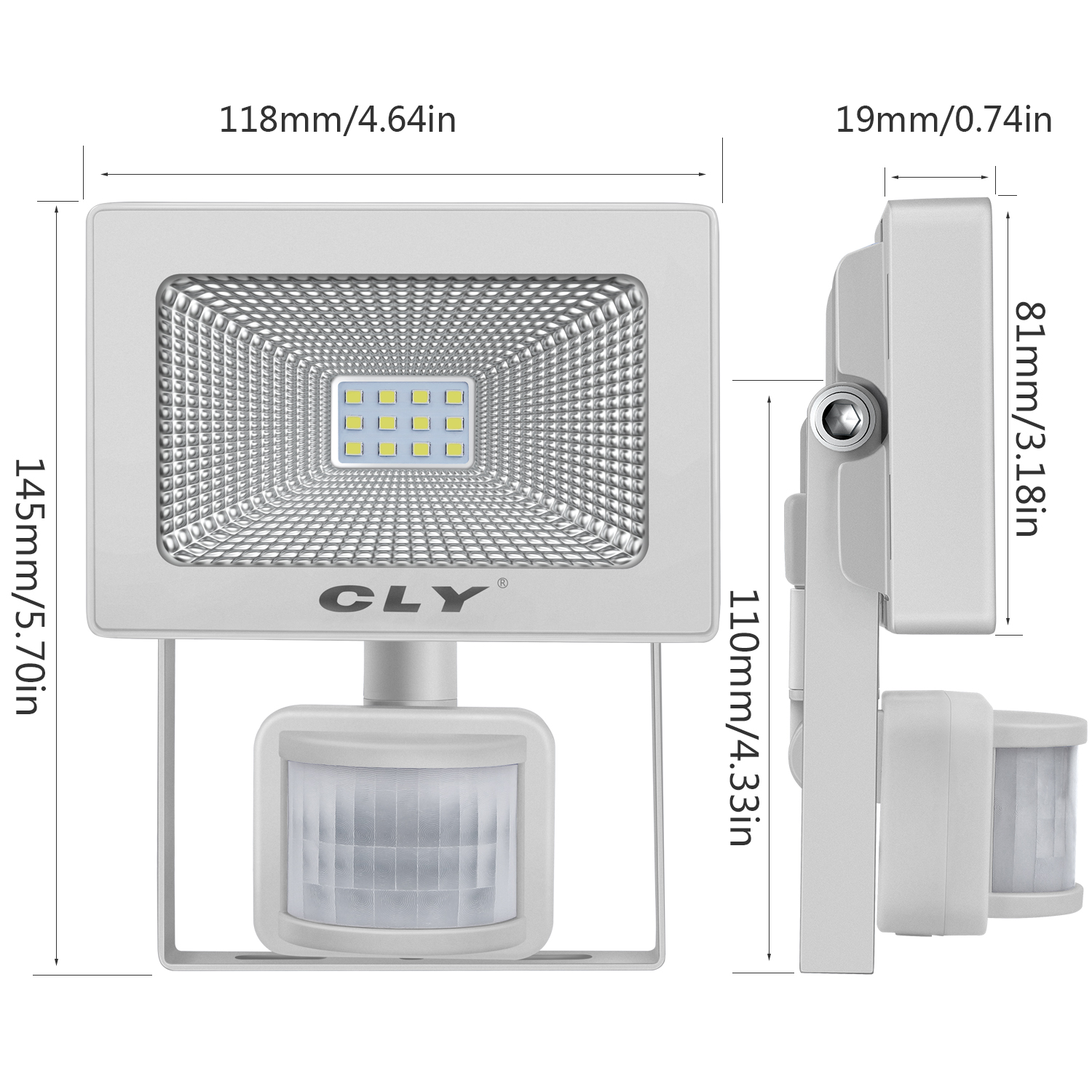 CLY TOOLS IncCLY 10W LED Motion Sensor Floodlight Outdoor Security